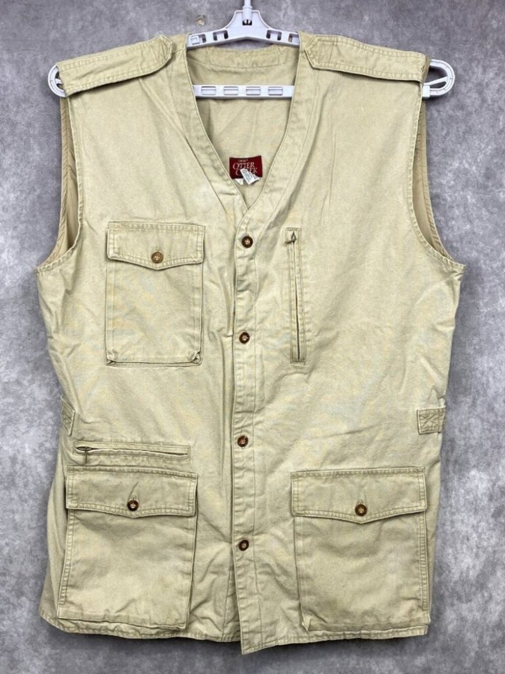 Vintage ORVIS Otter Creek Collection Safari Vest Men Large Tan  Fishing 1980-90s